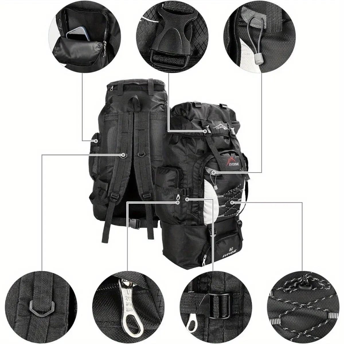 Outdoor Hiking Backpack for Camping Cycling Travel and Mountaineering