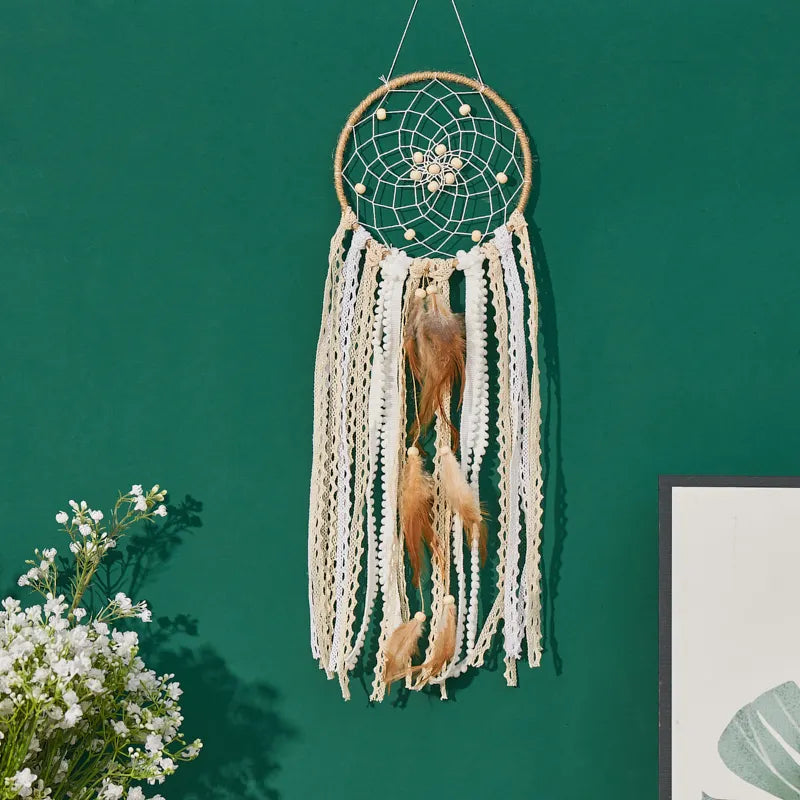 Handcrafted Moon Dream Catcher Bohemian Wall Decoration for Sweet Dreams