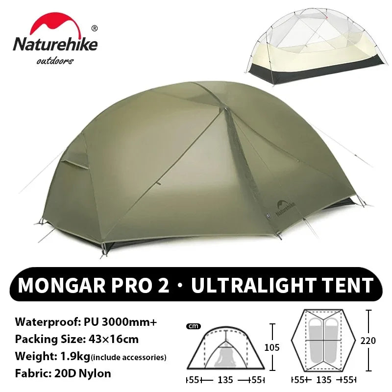Naturehike Mongar Pro Ultralight Waterproof Backpacking Camping Tent