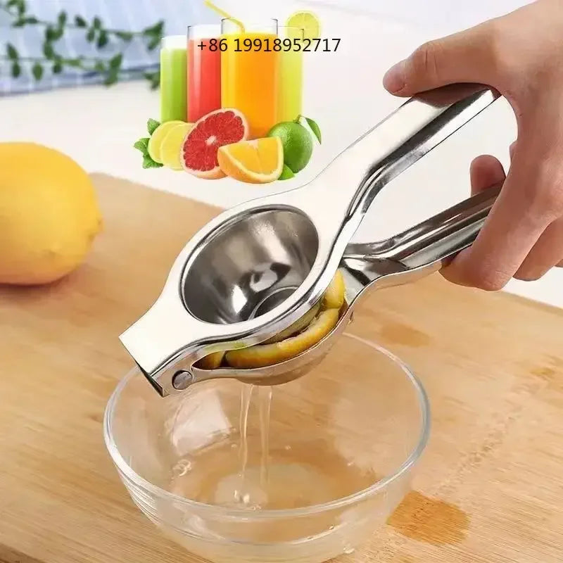 Stainless Steel Manual Citrus Juicer, Lemon Orange Hand Squeezer, Easy Clean Fruit Press, Household Kitchen Accessory
