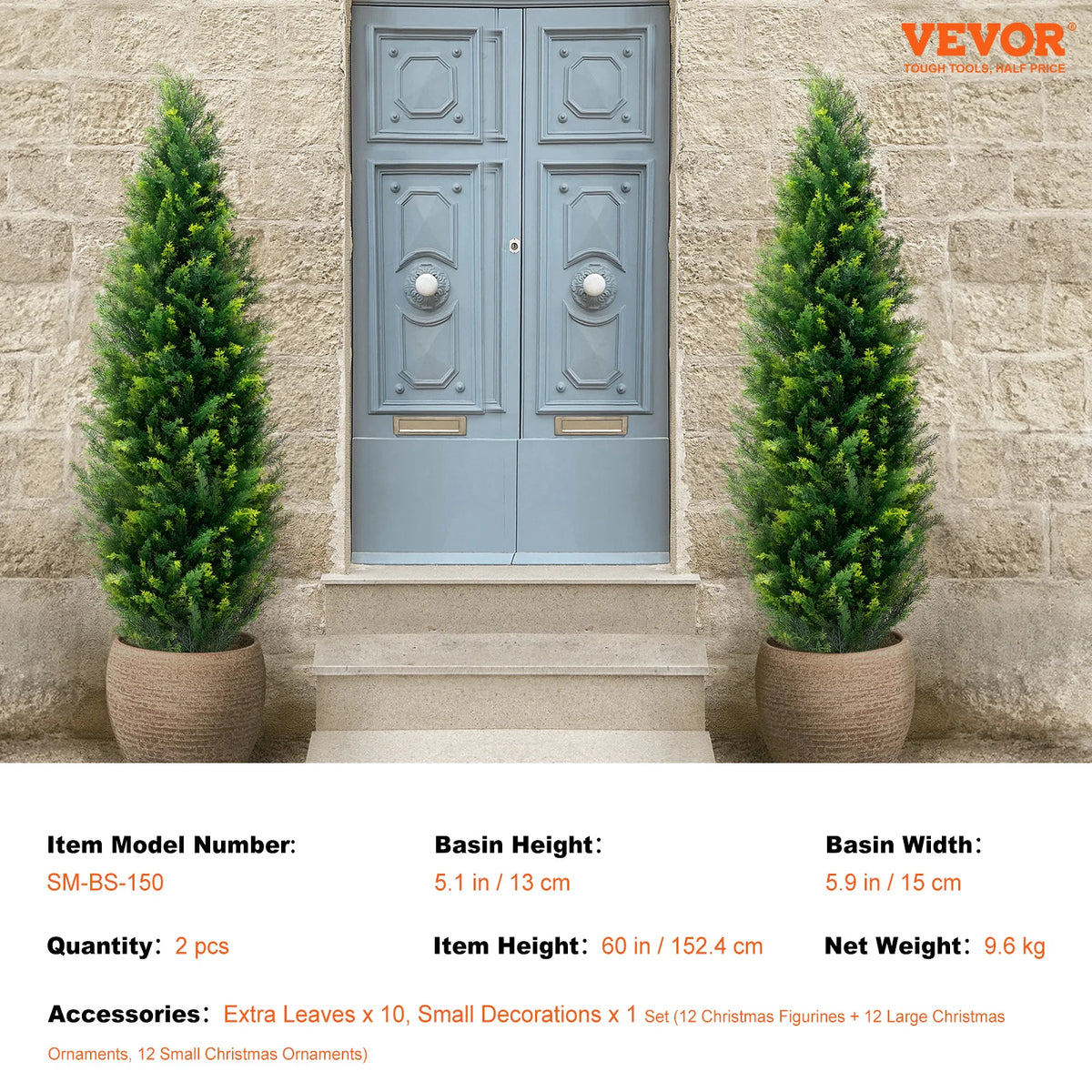 SucceBuy Artificial Cedar Topiary Trees for Home and Outdoor Decor