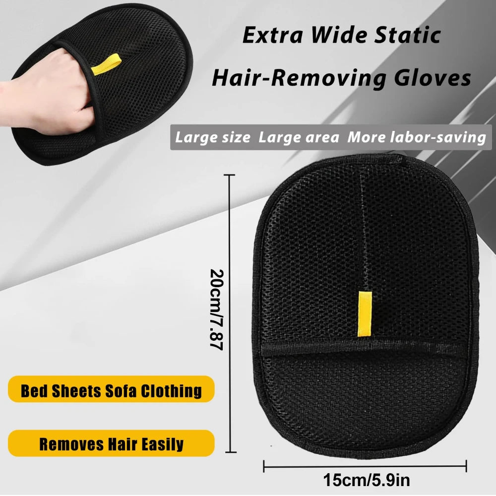 Portable Washable Double Sided Pet Hair Remover Grooming Gloves