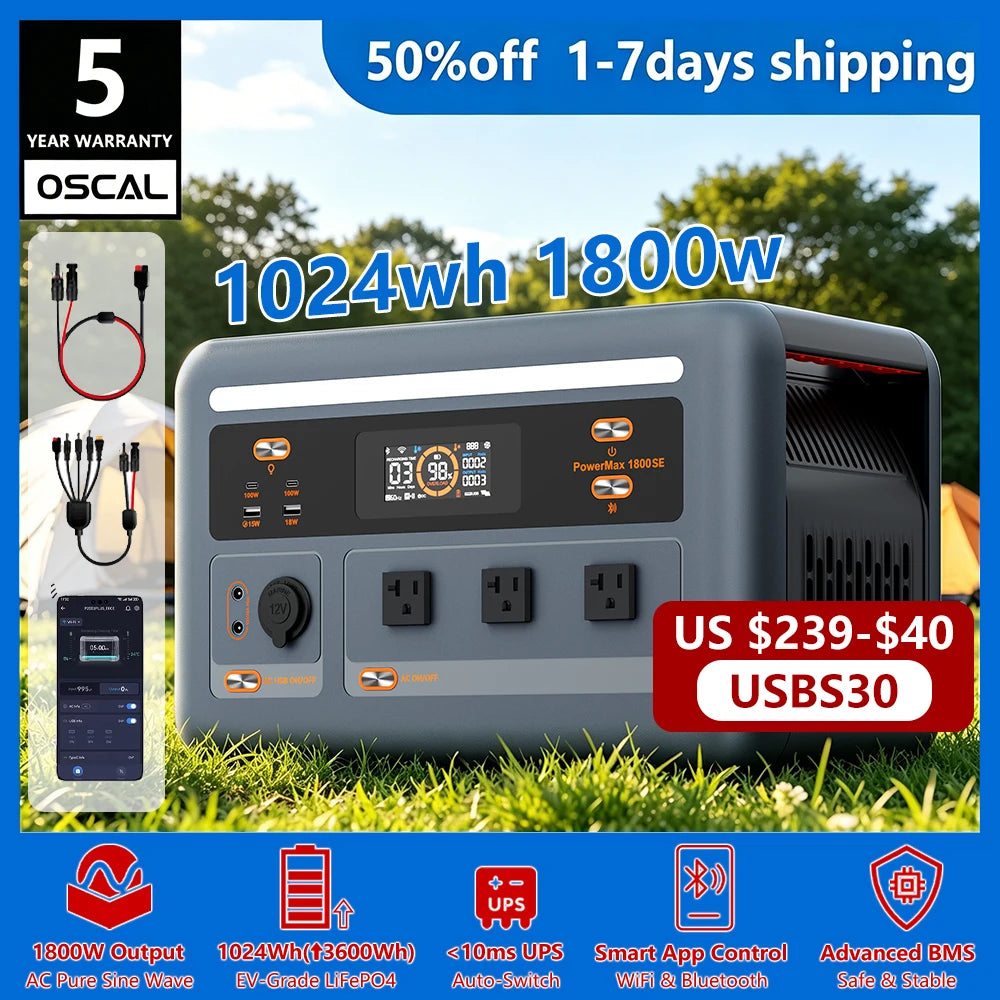 OSCAL PowerMax Portable Power Station With Fast Charging UPS