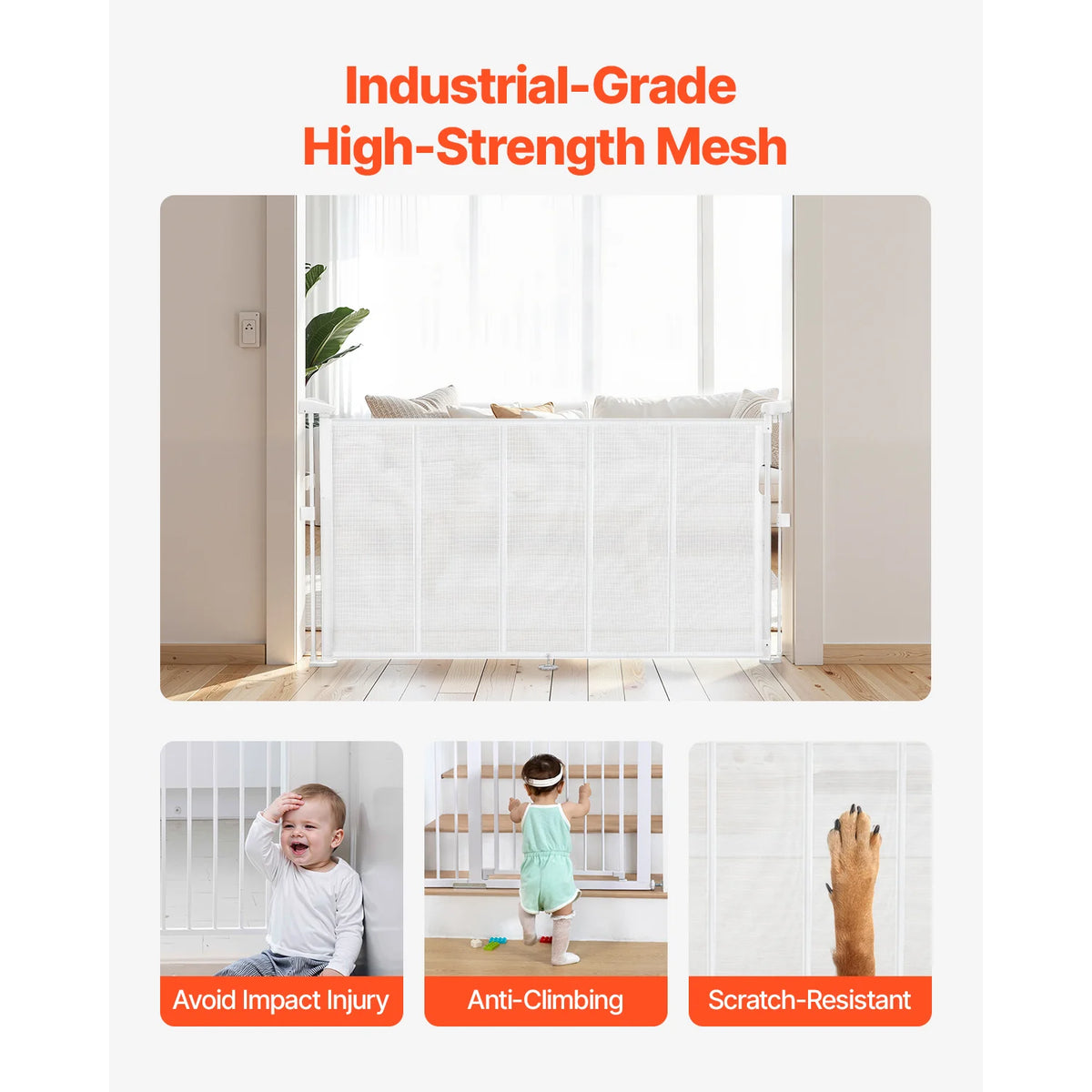 SucceBuy Retractable Safety Gate for Babies, Children and Pets
