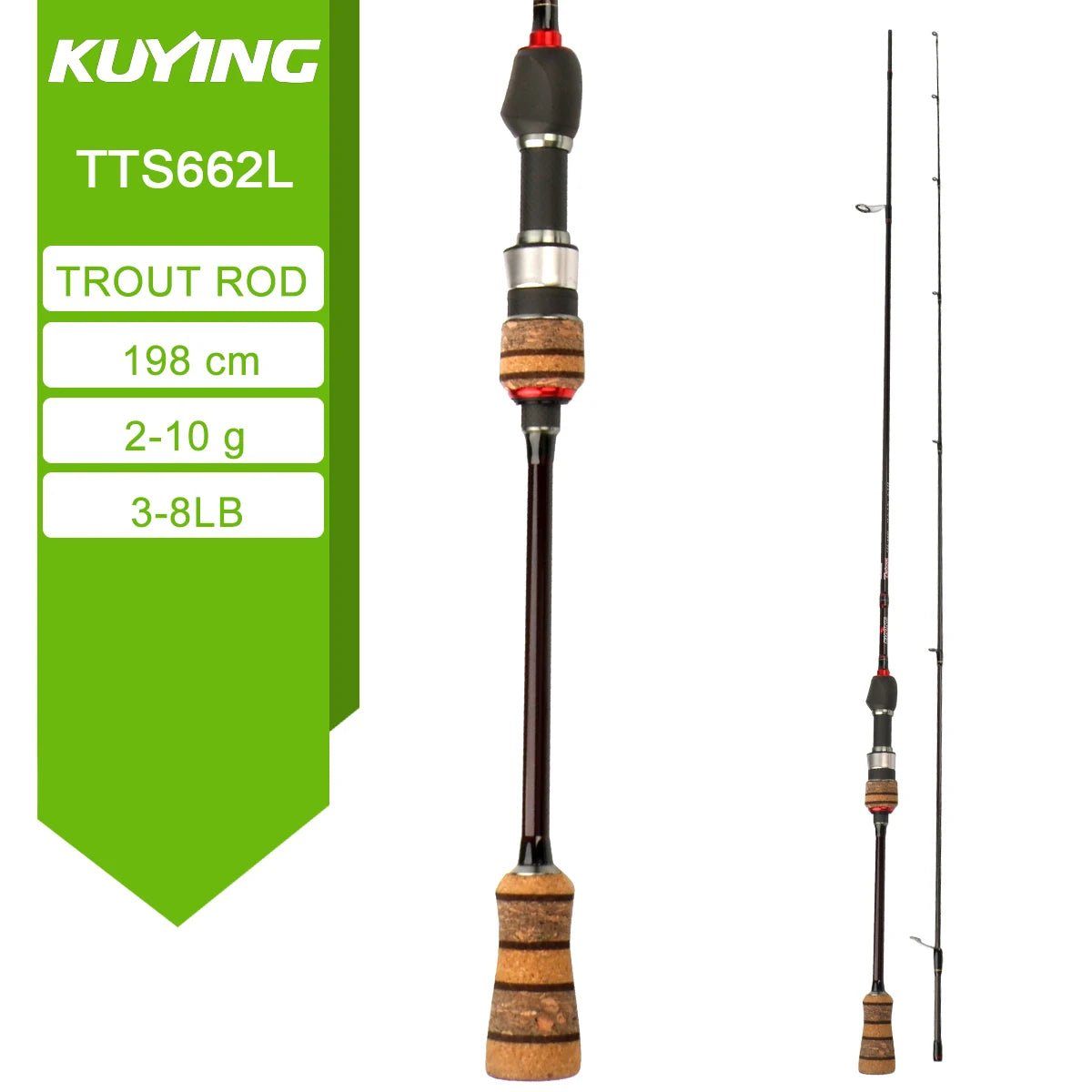 KUYING TETON Carbon Spinning And Casting Fishing Lure Rod