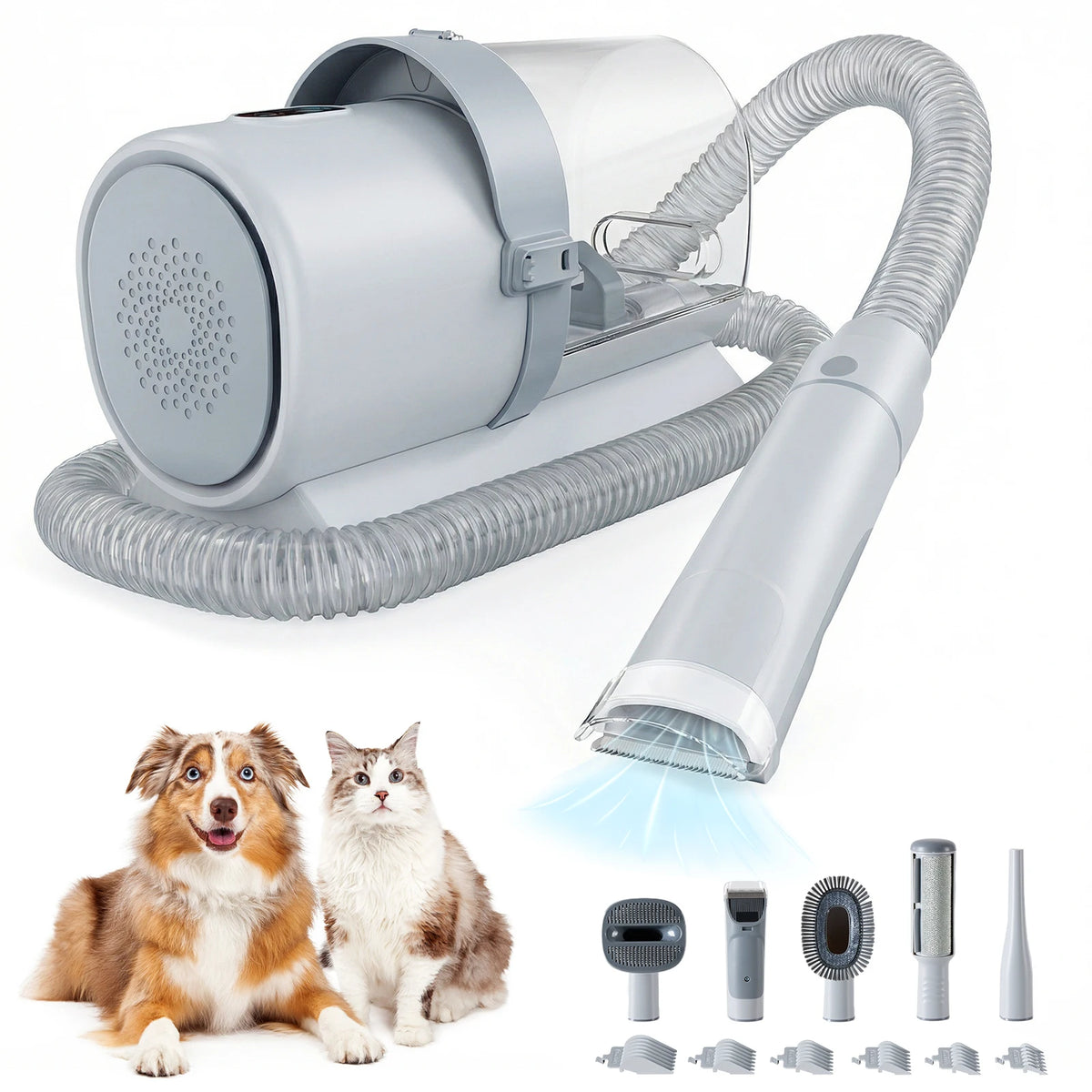 Professional Pet Grooming Vacuum Kit With Low Noise Clippers For Cats