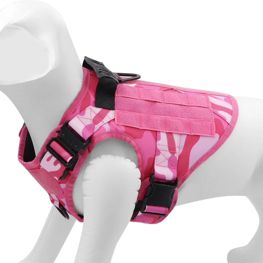Adjustable Padded Tactical Dog Harness With Quick Release Buckle