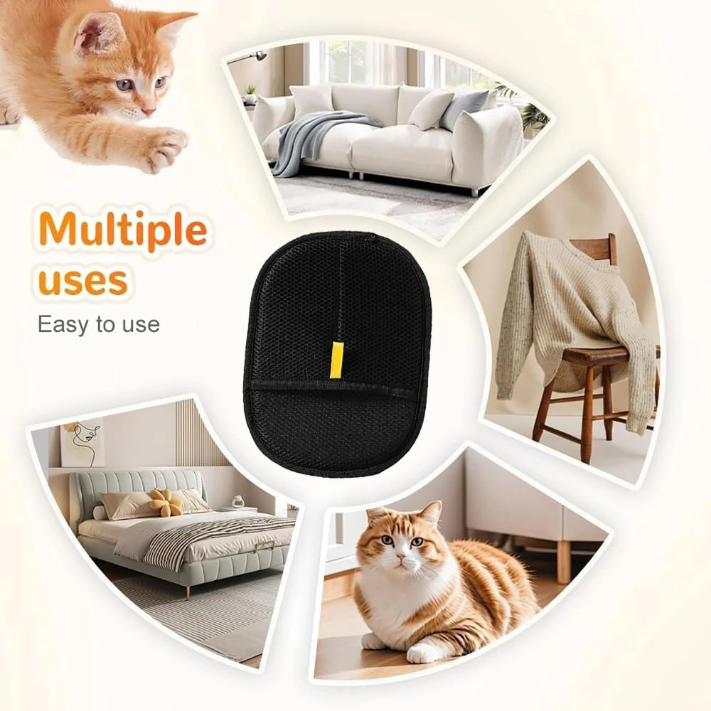 Portable Washable Double Sided Pet Hair Remover Grooming Gloves
