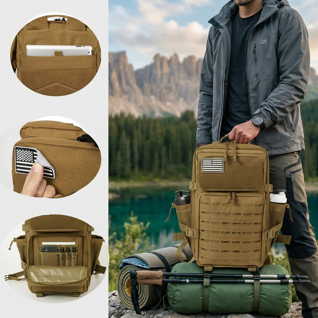 ReFire Gear Tactical Fishing Backpack With MOLLE Webbing System Outdoor Use