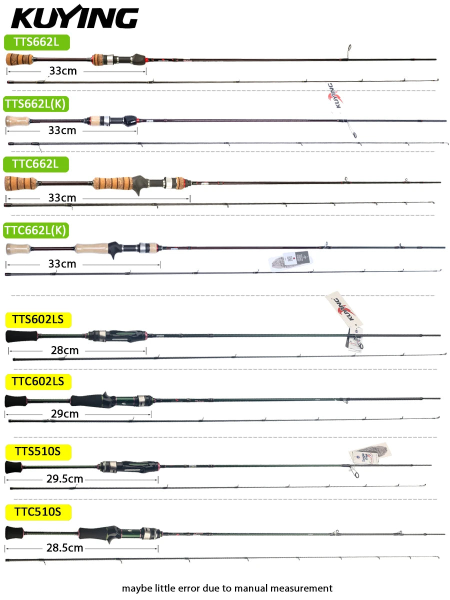 KUYING TETON Carbon Spinning And Casting Fishing Lure Rod