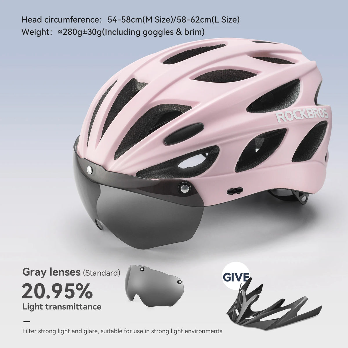 ROCKBROS Lightweight Cycling Helmet With Integrated Goggles For MTB